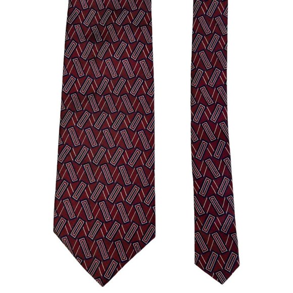 FR Ferrell Reed Burgundy 100% Silk Mens Tie 3.75"x58" Classic Designer‎ Necktie - Picture 3 of 10